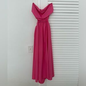Pink Cut Out Open Back Midi Dress